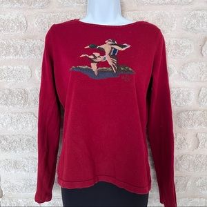 Lauren Ralph Lauren | Sweaters | Ralph Lauren Duck Sweater Red Hunting  Cotton S Preppy | Poshmark